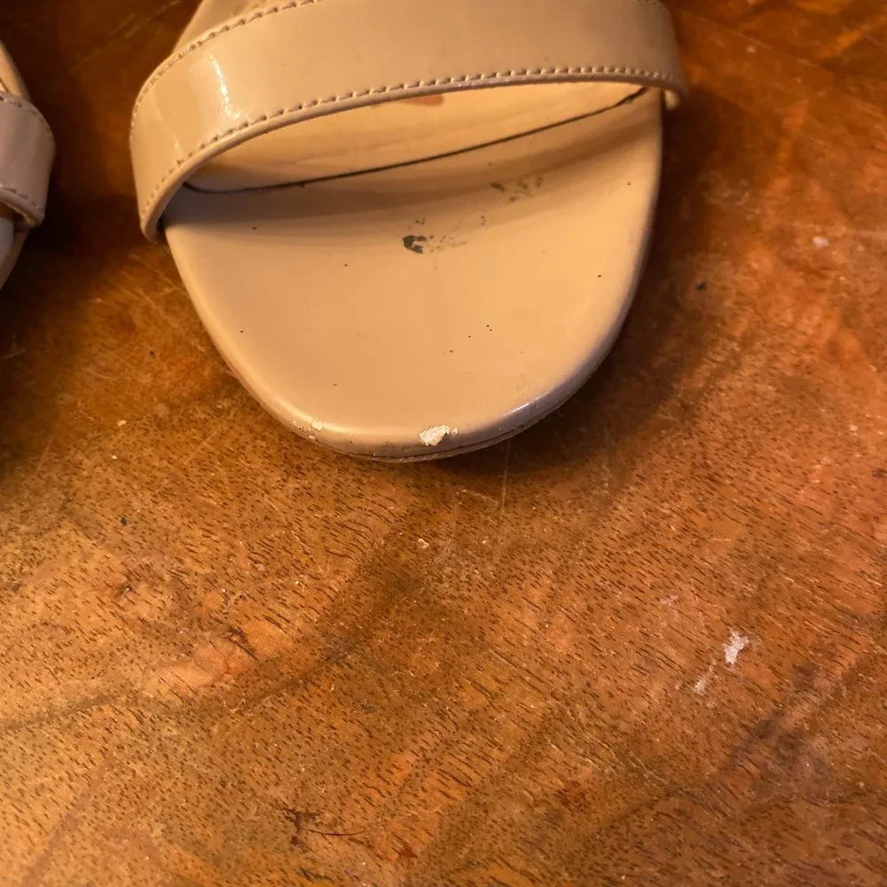 Sam Edelman Beige Patent Leather Strappy Heels size 7 - Picture 2 of 7